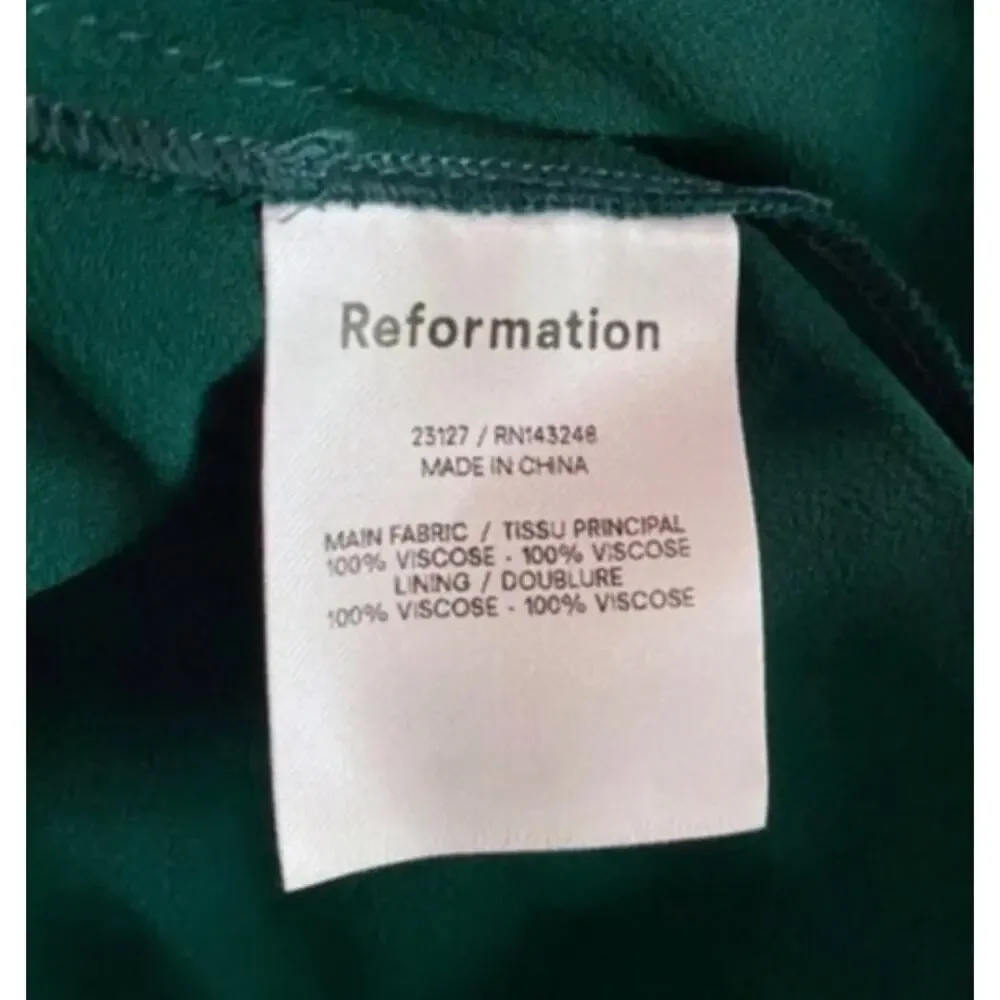 $348 Reformation Anthropologie Petites Winslow Dress Emerald Small NWT - Picture 7 of 8
